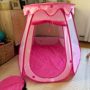 Pink Play Tent with Heart Design